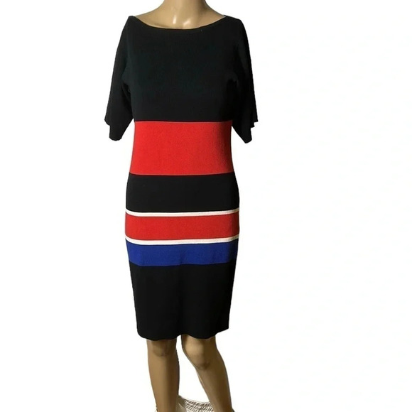 BR thick knit Colorblock striped sweater dress,bold,event,career, - Picture 5 of 9